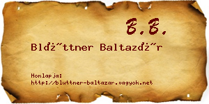 Blüttner Baltazár névjegykártya